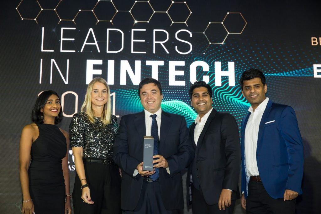 Beema team at the Leaders in FinTech Award for Best Insurtech